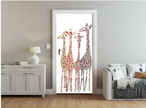 Giraffe fancify door mural