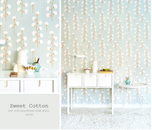 Majvillan Sweet Cotton Turquoise Wallpaper