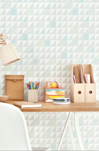 This beautiful geometric styled wallpaper will add class and glamour to any bedroom or nursery.
