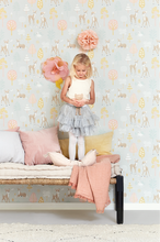 This eco-friendly Swedish wallpaper with its charming design and colours will make any childrens' room or baby nursery a sanctuary. 