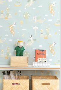 Dreamy magical wallpaper design. Ideal for any child's room, baby room, or playroom.