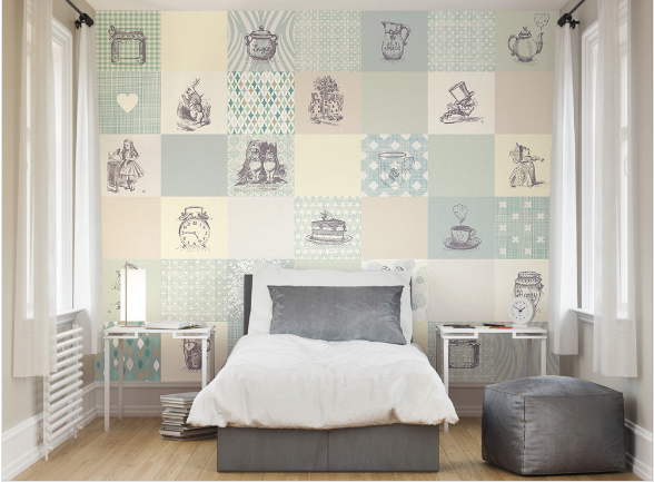 Drawing the beauty from John Tennial’s original Alice in Wonderland illustrations, the adventure wall mural expertly combines pattern, illustration, pattern to create a design that will allow you to subtly introduce a wallpaper mural l into your home.