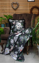 Black Floral Velvet cushion