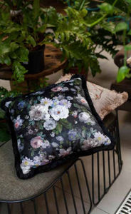 Black Floral Cushion