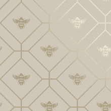 Honeycomb bee wallpaper with metallic