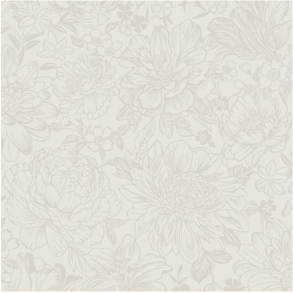 Floral Patterned design in cream and white