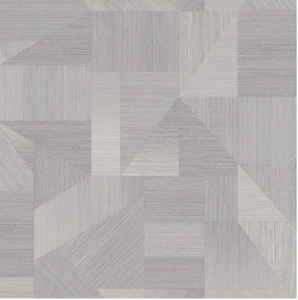 This geometric wallpaper in light grey has sharp lines and makes a statement on any wall.