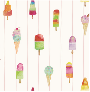Cute Wallpaper design with stripes and ice cream treats.