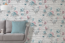 Gorgeous White Brick with vintage floral design