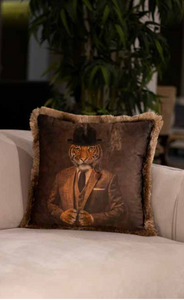 Mr Tiger Velvet Cushion