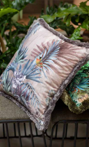 Palm Leaf Bird Cushion