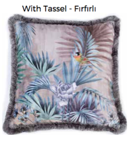 Palm Leaf Bird Cushion with tassel