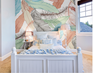 Pastel Feathers Wall Mural - (3.0m x 2.4m/ 3.5m x 2.8m)