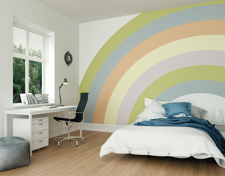 Pastel Rainbow Ready Made Wall Mural
