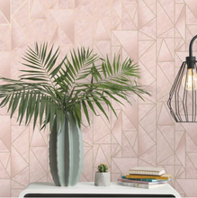 This stunnin pink Hexagon Wallpaper Pattern is so classy for a salon or home office. With hints of metallic it really does add an elegant dimension in a light pink.