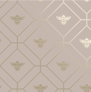 Pink Gold Bee Wallpaper