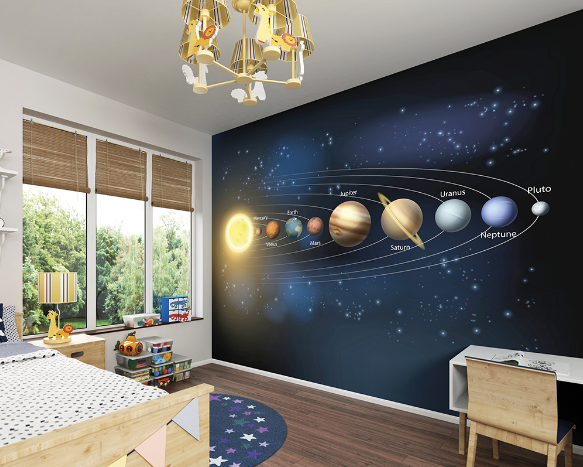 A richly illustrated info-graphic perfect for budding astronauts and astronomers, this planets’ wall mural is a map to guide you through planets and galaxies.