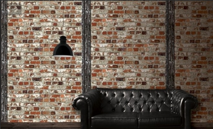 Room shot of brick wallpaper