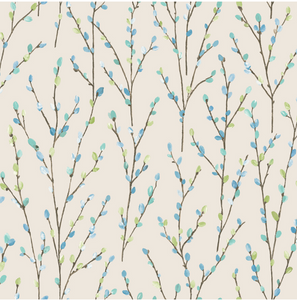 White and Blue Willow Wallpaper