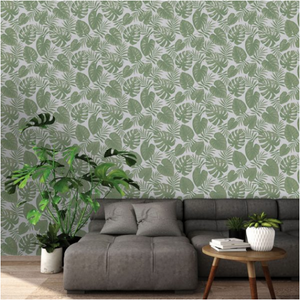 Roomshot of Green Leaves Wallpaper