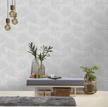 Grass Cloth Wallpaper with leaves design