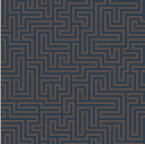 Sakkara Labyrinth Navy Wallpaper