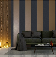 Striped Wallpaper with navy and gold