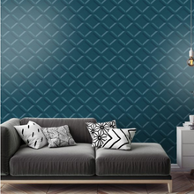 A bold 3d Teal Wallpaper in geometric design is a great addition to any wall and will make a very bold statement.