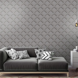 This silver grey 3d geometric design has mica highlights for a bold triangle effect. Ideal for a boardroom or home study or office. 