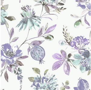 Blue and Purple Wallpaper with florals