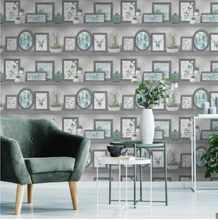 Wallpaper Gold Coast frames in green and grey