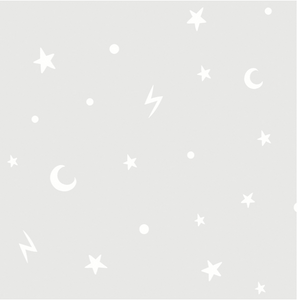 Stars and Moons Grey Glow In Dark Wallpaper