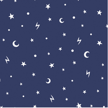 Stars and Moons Navy Glow In Dark Wallpaper