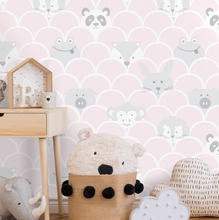 Pink & Grey  animals is a cute wallpaper choice.