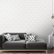 This silver grey triangle geometric design will sure make a statement to any wall or room in your home or office. 