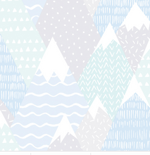 Mountains in Teal Wallpaper