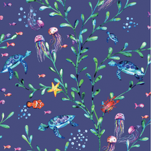 This nay wallpaper with colourful fish, turtles, and jellyfish will make you feel like you are swimming under the water on a tropical beach.