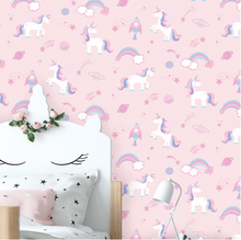 Unicorns, Rockets & Rainbows Pink Wallpaper