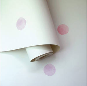 Watercolour Polka Dots Wallpaper - Pink