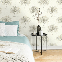 Designer Mural Wallpaper with soft painted trees.