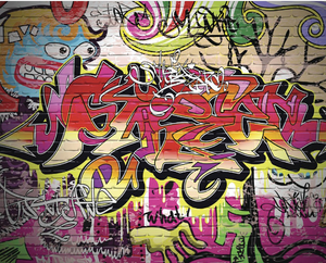 City Graffiti Wall Mural - (3.0m x 2.4m/ 3.5m x 2.8m)