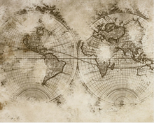 Globe Map Wall Mural - (3.0m x 2.4m/ 3.5m x 2.8m)