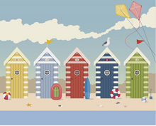 Beach Wallpaper wth huts and sand