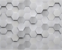 Metal Hexagons Wall Mural - (3.0m x 2.4m/ 3.5m x 2.8m)