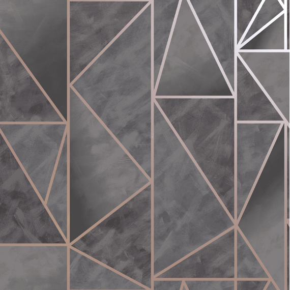 Charon Charcoal Rose Gold Wallpaper