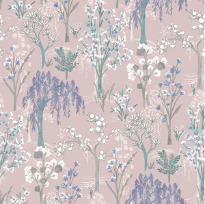 Pink Tree Silhouettes wallpaper is such a lovely design to give an oriental or even scandinavian feel to any room.