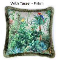 Tropical Rainforest Cushion with Tassel