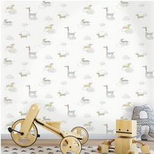 Room shot of Walkies grey dog wallpaper