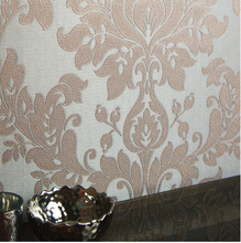 This gorgeous damask vinyl adds luxury with the rose gold and grey combination. 
