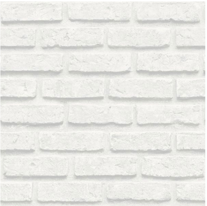 Brick effect wallpaper in white
